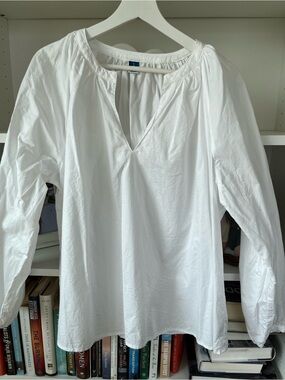 Old Navy Cotton “Peasant” Style Top Navy & White Size Large